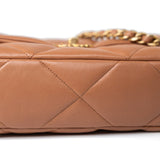 CHANEL Handbag Brown 21P Caramel Lambskin Quilted 19 Flap Small Mixed Hardware - Redeluxe