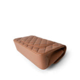 CHANEL Handbag Brown 21P Caramel Lambskin Quilted Classic Flap Small Light Gold Hardware - Redeluxe
