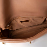 CHANEL Handbag Brown 21P Large Caramel Lambskin Quilted 19 Flap Mixed Hardware - Redeluxe