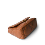 CHANEL Handbag Brown 22A Caramel Lambskin Quilted Small 19 Flap Mixed Hardware - Redeluxe