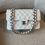 CHANEL Handbag Chanel 21A White Caviar Quilted Classic Flap Small LGHW - Redeluxe