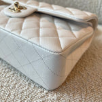 CHANEL Handbag Chanel 21A White Caviar Quilted Classic Flap Small LGHW - Redeluxe