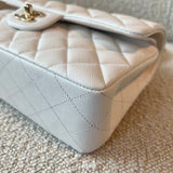 CHANEL Handbag Chanel 21A White Caviar Quilted Classic Flap Small LGHW - Redeluxe