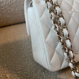 CHANEL Handbag Chanel 21A White Caviar Quilted Classic Flap Small LGHW - Redeluxe