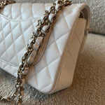 CHANEL Handbag Chanel 21A White Caviar Quilted Classic Flap Small LGHW - Redeluxe