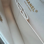 CHANEL Handbag Chanel 21A White Caviar Quilted Classic Flap Small LGHW - Redeluxe