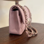CHANEL Handbag CHANEL 21C LIGHT PINK CAVIAR QUILTED CLASSIC FLAP SMALL LIGHT GOLD HARDWARE - Redeluxe