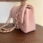 CHANEL Handbag CHANEL 21C LIGHT PINK CAVIAR QUILTED CLASSIC FLAP SMALL LIGHT GOLD HARDWARE - Redeluxe