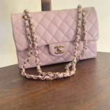 CHANEL Handbag CHANEL 21C LIGHT PINK CAVIAR QUILTED CLASSIC FLAP SMALL LIGHT GOLD HARDWARE - Redeluxe
