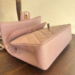 CHANEL Handbag CHANEL 21C LIGHT PINK CAVIAR QUILTED CLASSIC FLAP SMALL LIGHT GOLD HARDWARE - Redeluxe