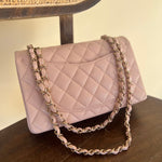 CHANEL Handbag CHANEL 21C LIGHT PINK CAVIAR QUILTED CLASSIC FLAP SMALL LIGHT GOLD HARDWARE - Redeluxe
