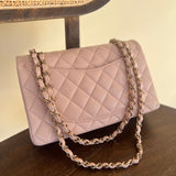 CHANEL Handbag CHANEL 21C LIGHT PINK CAVIAR QUILTED CLASSIC FLAP SMALL LIGHT GOLD HARDWARE - Redeluxe
