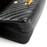 CHANEL Handbag Chanel 21K Reissue 2.55 Black Chevron Aged Calfskin Quilted 225 (Medium) AGHW - Redeluxe