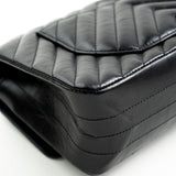 CHANEL Handbag Chanel 21K Reissue 2.55 Black Chevron Aged Calfskin Quilted 225 (Medium) AGHW - Redeluxe