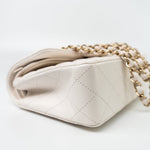 CHANEL Handbag Chanel 21S White Caviar Quilted Classic Flap Small LGHW - Redeluxe