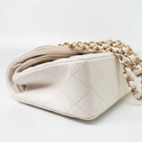 CHANEL Handbag Chanel 21S White Caviar Quilted Classic Flap Small LGHW - Redeluxe