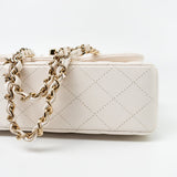 CHANEL Handbag Chanel 21S White Caviar Quilted Classic Flap Small LGHW - Redeluxe