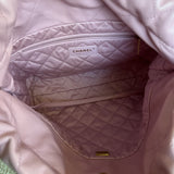 CHANEL Handbag Chanel 22 Pink Shiny Calfskin Quilted Drawstring Bag Small GHW - Redeluxe