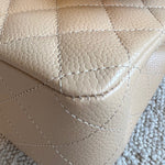 CHANEL Handbag Chanel Beige Clair Caviar Quilted Classic Flap  Medium GHW - Redeluxe