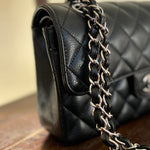 CHANEL Handbag Chanel Black Caviar Quilted Classic Flap Small SHW - Redeluxe