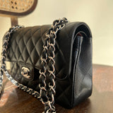 CHANEL Handbag Chanel Black Caviar Quilted Classic Flap Small SHW - Redeluxe