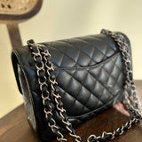 CHANEL Handbag Chanel Black Caviar Quilted Classic Flap Small SHW - Redeluxe