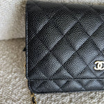 CHANEL Handbag Chanel Black Caviar Quilted Wallet On Chain GHW (WOC) - Redeluxe