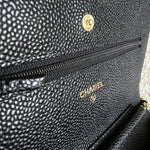 CHANEL Handbag Chanel Black Caviar Quilted Wallet On Chain GHW (WOC) - Redeluxe