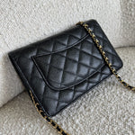 CHANEL Handbag Chanel Black Caviar Quilted Wallet On Chain GHW (WOC) - Redeluxe
