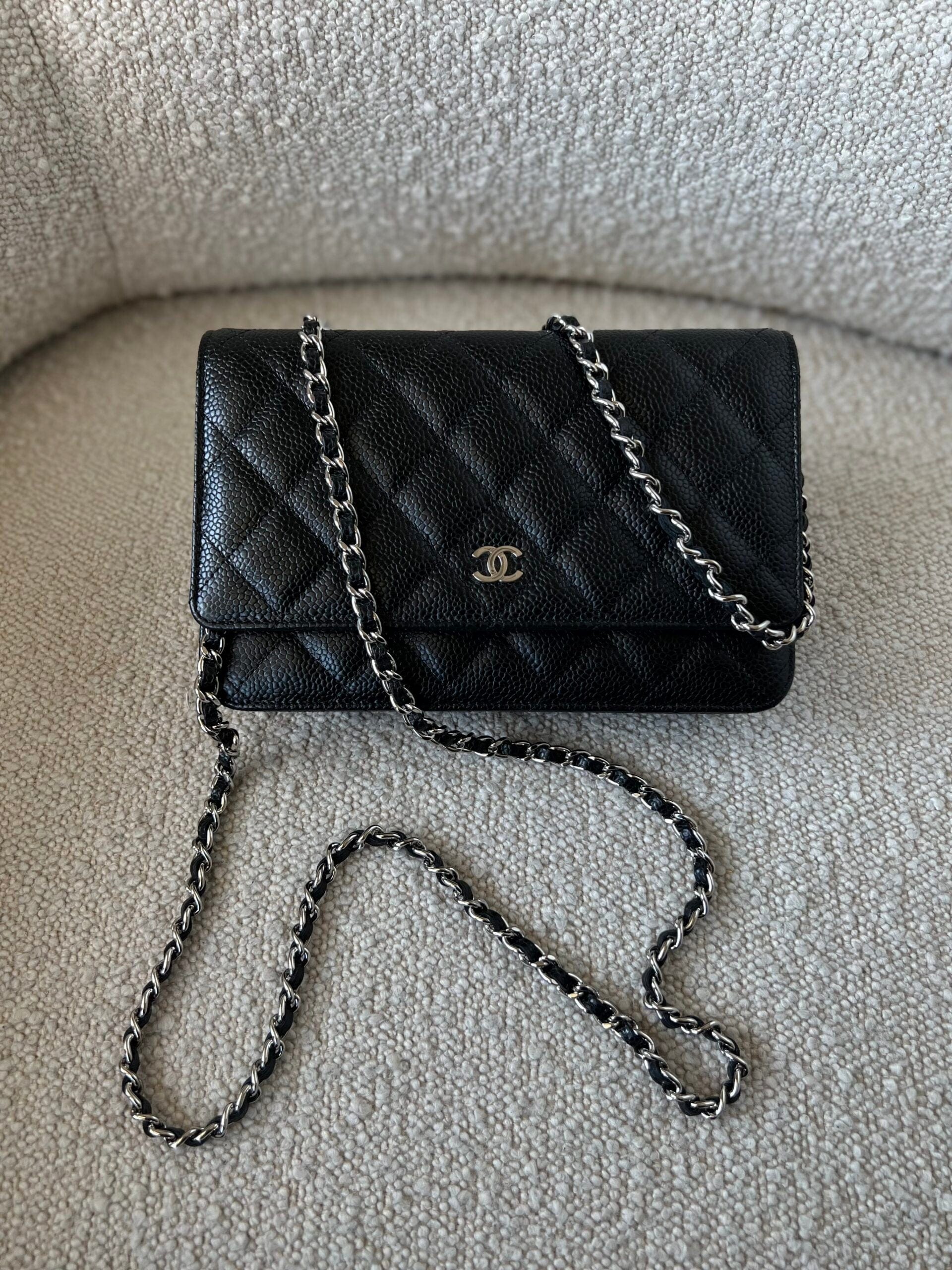 Chanel Wallet On Chain Caviar Silver Hardware Quilted Wallet
