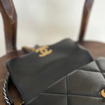 CHANEL Handbag Chanel Black Lambskin Quilted 19 Flap Small Mixed Hardware - Redeluxe