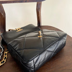 CHANEL Handbag Chanel Black Lambskin Quilted 19 Flap Small Mixed Hardware - Redeluxe