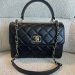 CHANEL Handbag Chanel Black Lambskin Quilted Trendy CC Small LGHW - Redeluxe