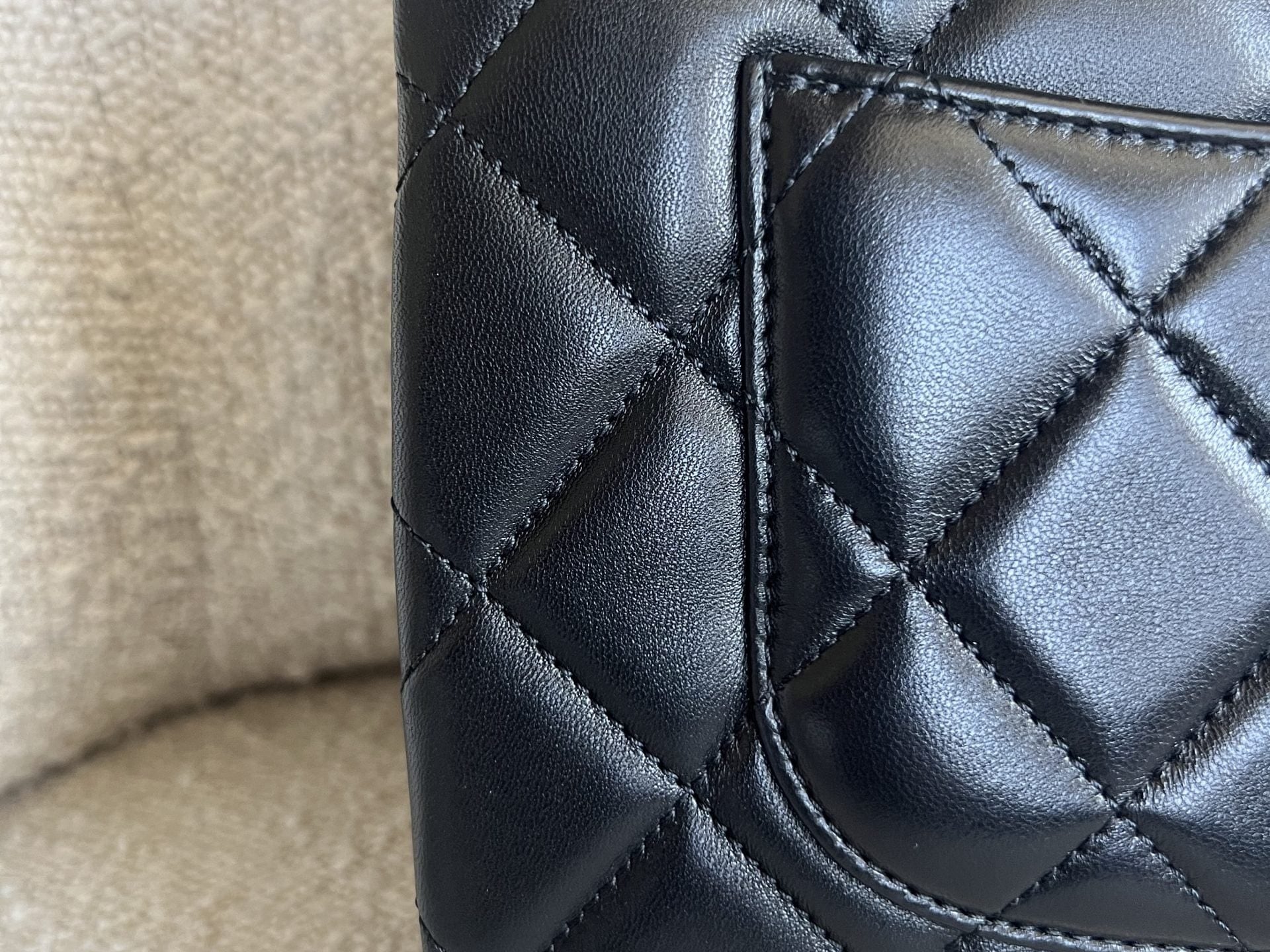 CHANEL Handbag Chanel Black Lambskin Quilted Trendy CC Small LGHW - Redeluxe