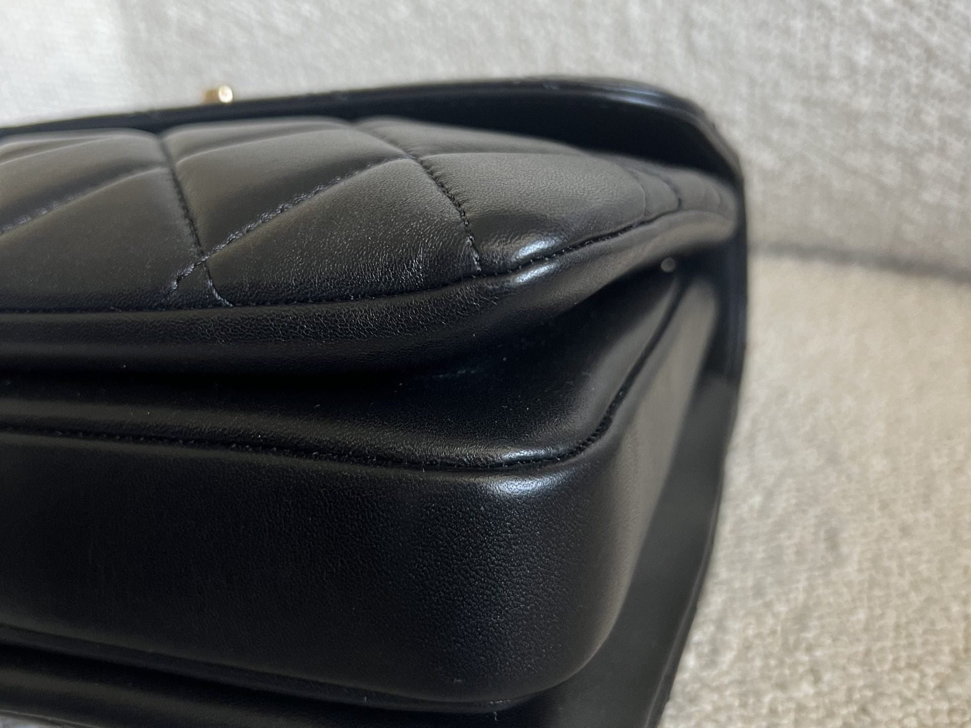 CHANEL Handbag Chanel Black Lambskin Quilted Trendy CC Small LGHW - Redeluxe