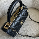 CHANEL Handbag Chanel Black Lambskin Quilted Trendy CC Small LGHW - Redeluxe