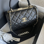 CHANEL Handbag Chanel Black Lambskin Quilted Trendy CC Small LGHW - Redeluxe