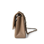 CHANEL Handbag Classic flap / Beige 22A Dark Beige Caviar Quilted Classic Flap Medium Light Gold Hardware - Redeluxe
