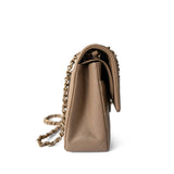 CHANEL Handbag Classic flap / Beige 22A Dark Beige Caviar Quilted Classic Flap Medium Light Gold Hardware - Redeluxe