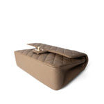 CHANEL Handbag Classic flap / Beige 22A Dark Beige Caviar Quilted Classic Flap Medium Light Gold Hardware - Redeluxe