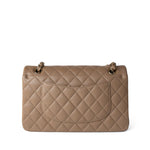 CHANEL Handbag Classic flap / Beige 22A Dark Beige Caviar Quilted Classic Flap Medium Light Gold Hardware - Redeluxe