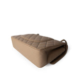 CHANEL Handbag Classic flap / Beige 22A Dark Beige Caviar Quilted Classic Flap Medium Light Gold Hardware - Redeluxe