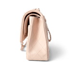 CHANEL Handbag Classic Flap / Beige 22c Beige Caviar Quilted Classic Flap Medium Light Gold Hardware - Redeluxe