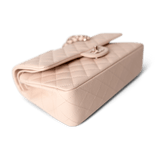 CHANEL Handbag Classic Flap / Beige 22c Beige Caviar Quilted Classic Flap Medium Light Gold Hardware - Redeluxe