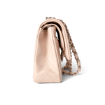 CHANEL Handbag Classic Flap / Beige 22c Beige Caviar Quilted Classic Flap Medium Light Gold Hardware - Redeluxe