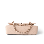 CHANEL Handbag Classic Flap / Beige 22c Beige Caviar Quilted Classic Flap Medium Light Gold Hardware - Redeluxe