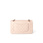 CHANEL Handbag Classic Flap / Beige 22c Beige Caviar Quilted Classic Flap Medium Light Gold Hardware - Redeluxe