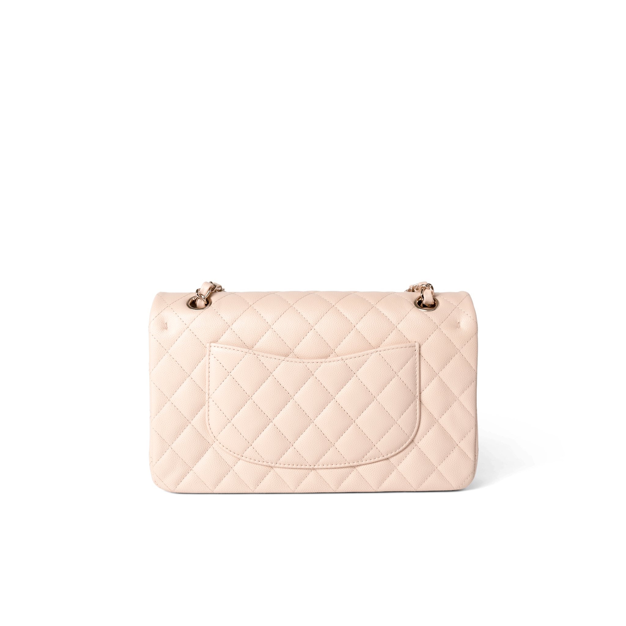 CHANEL Handbag Classic Flap / Beige 22c Beige Caviar Quilted Classic Flap Medium Light Gold Hardware - Redeluxe