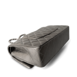 CHANEL Handbag Classic flap / Grey 21B Metallic Ruthenium Lambskin Quilted Classic Flap Medium Ruthenium Hardware - Redeluxe