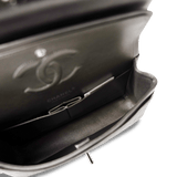 CHANEL Handbag Classic flap / Grey 21B Metallic Ruthenium Lambskin Quilted Classic Flap Medium Ruthenium Hardware - Redeluxe